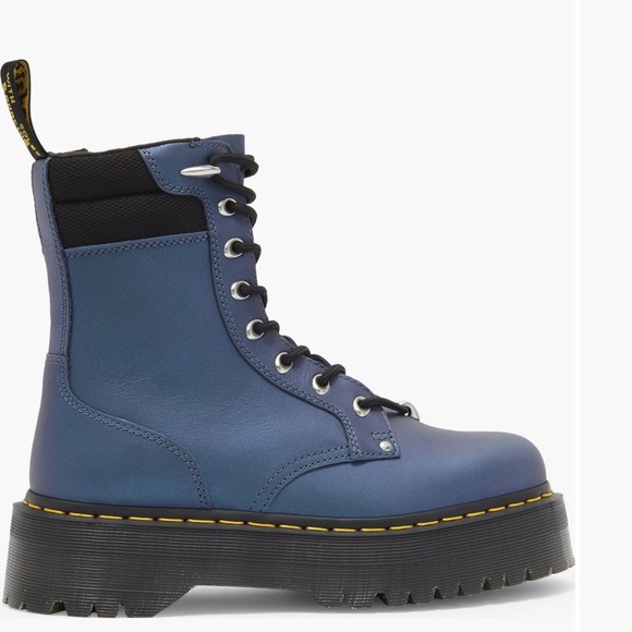 Dr. Martens Women's Jadon HDW II, Deep Blue Platform Combat Boots - Picture 6 of 8